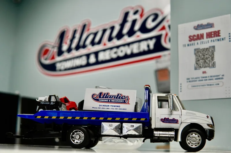 Atlantic Towing branded model truck with company logo